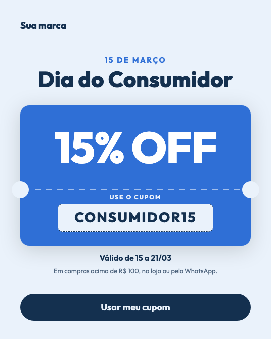 Modelo Cupom de Dia do Consumidor