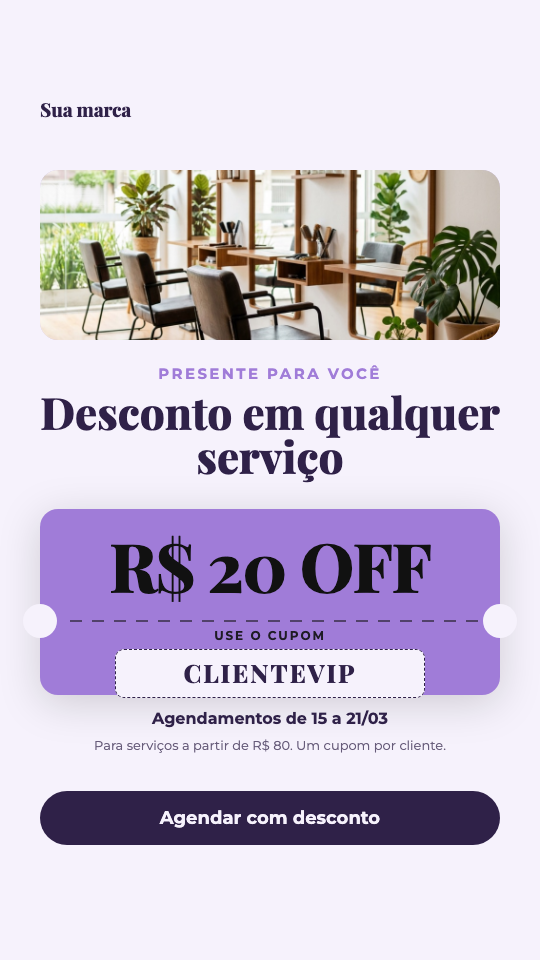 Modelo Cupom do salão no Dia do Consumidor