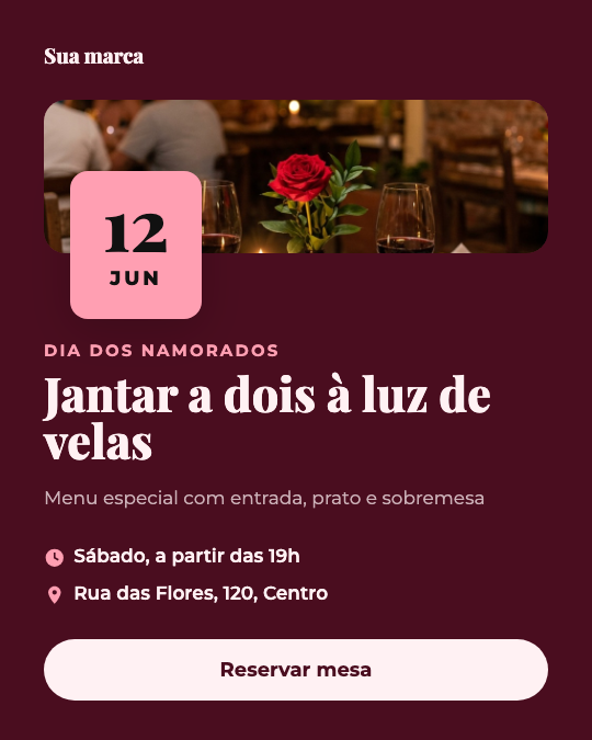 Modelo Jantar de Dia dos Namorados
