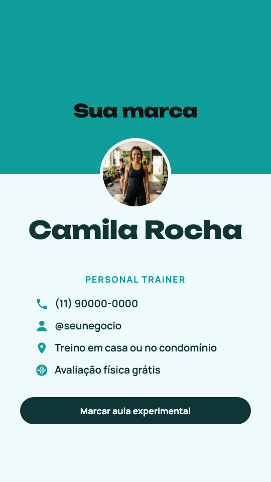 Modelo Cartão digital de personal trainer