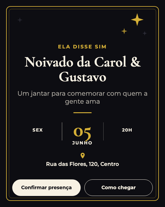 Modelo Convite de noivado