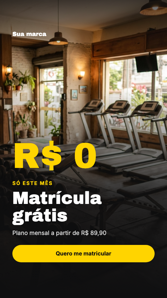 Modelo Matrícula grátis na academia