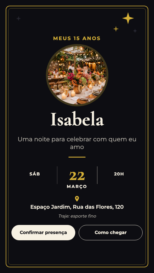 Modelo Convite de 15 anos