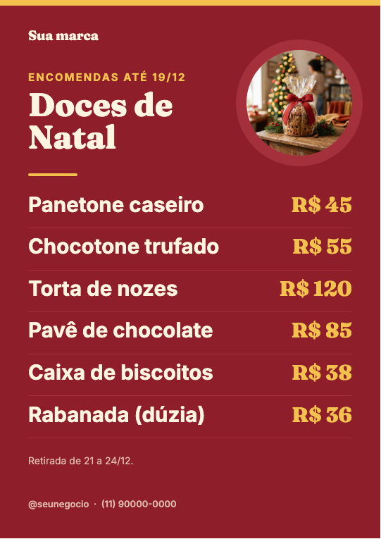 Modelo Encomendas de Natal