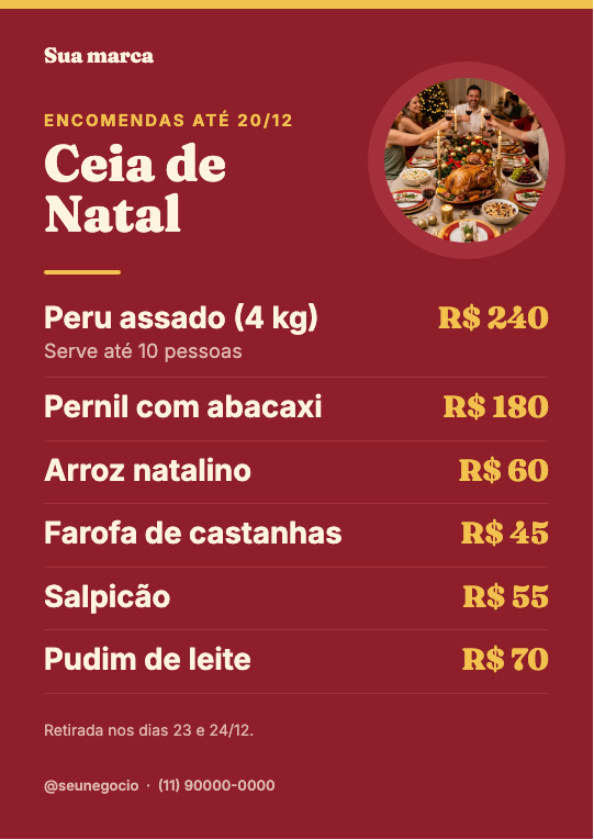 Modelo Ceia de Natal por encomenda