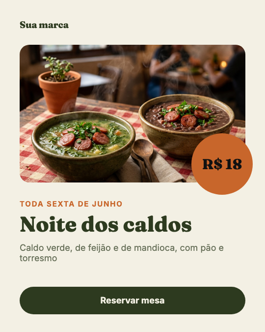 Modelo Noite dos caldos