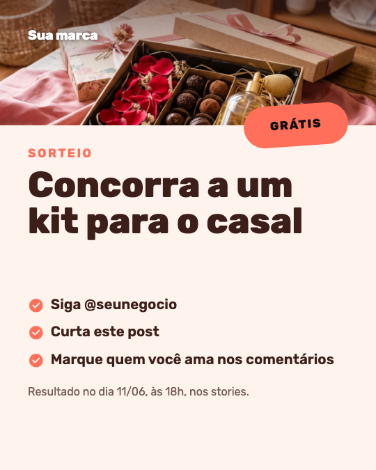 Modelo Sorteio de Dia dos Namorados