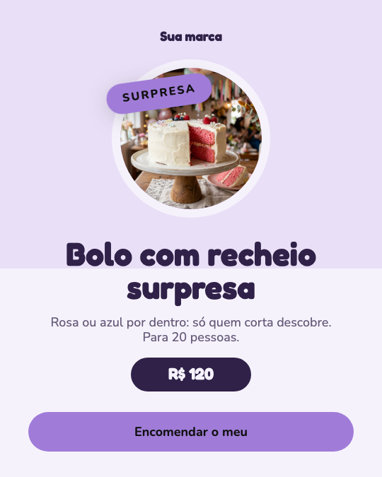 Modelo Bolo de chá revelação