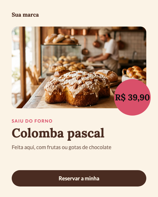 Modelo Colomba pascal da padaria
