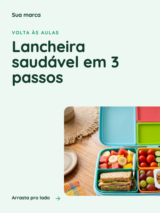 Modelo Lancheira saudável em 3 passos