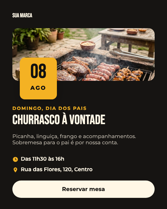 Modelo Almoço de Dia dos Pais