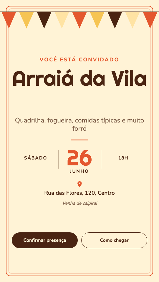 Modelo Convite de arraiá