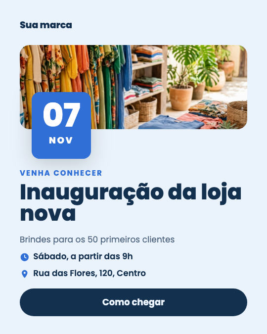 Modelo Inauguração