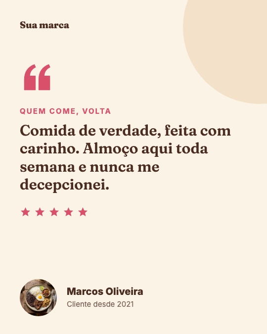 Modelo Depoimento de cliente