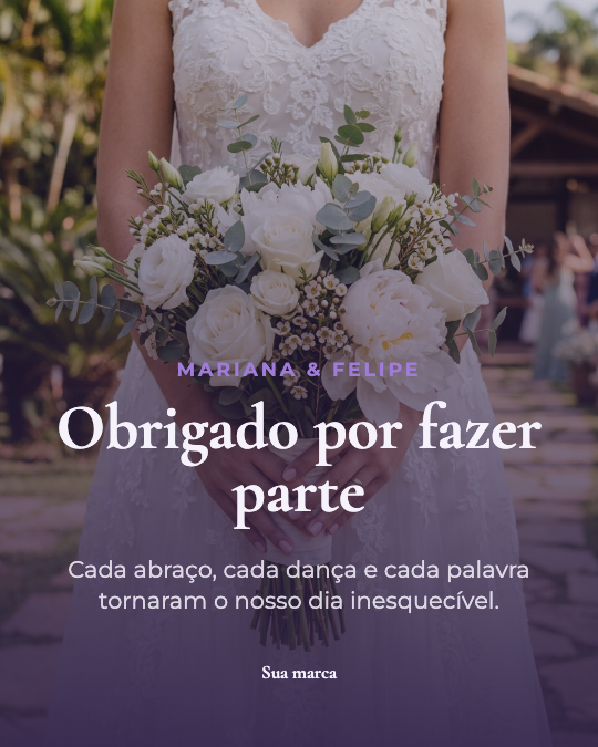 Modelo Agradecimento dos noivos