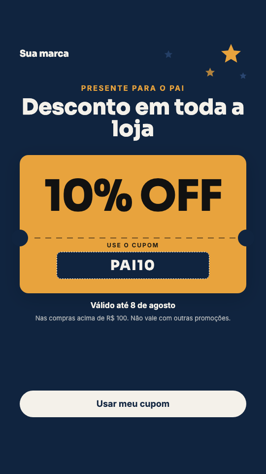 Modelo Cupom de Dia dos Pais
