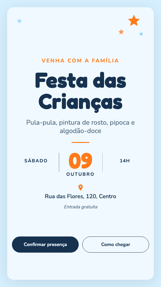 Modelo Festa das Crianças