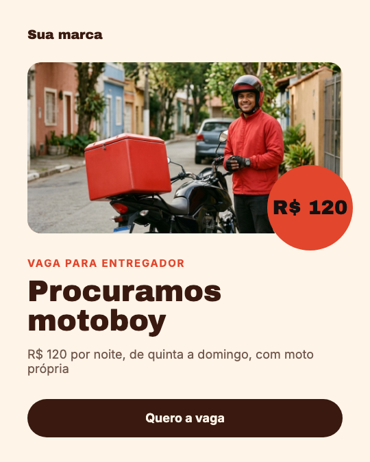Modelo Vaga de motoboy