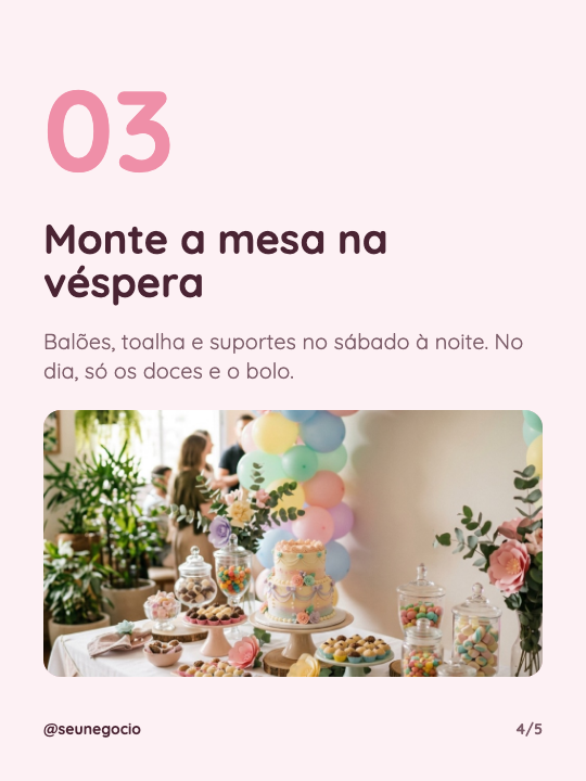Festa infantil em 5 passos, página 4