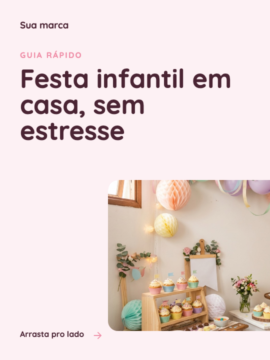 Modelo Festa infantil em 5 passos