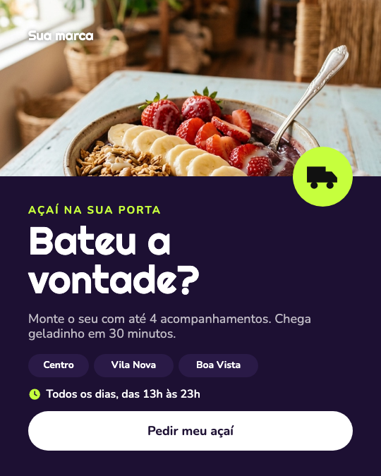 Modelo Delivery de açaí