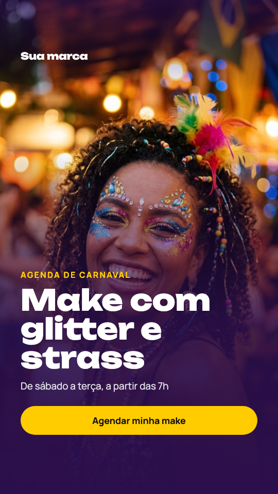 Modelo Make de Carnaval com glitter