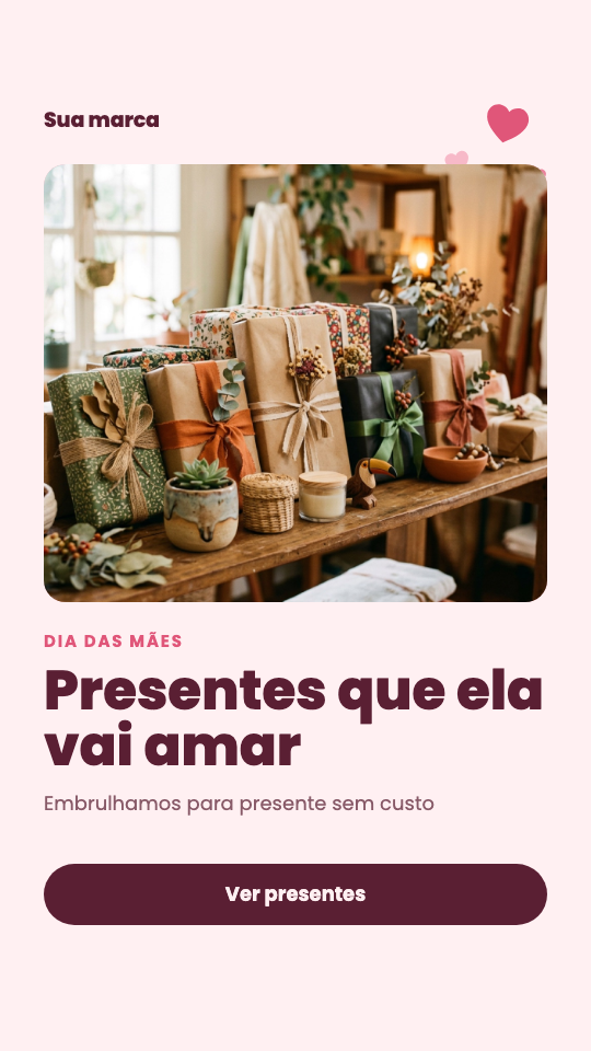 Modelo Presentes para o Dia das Mães