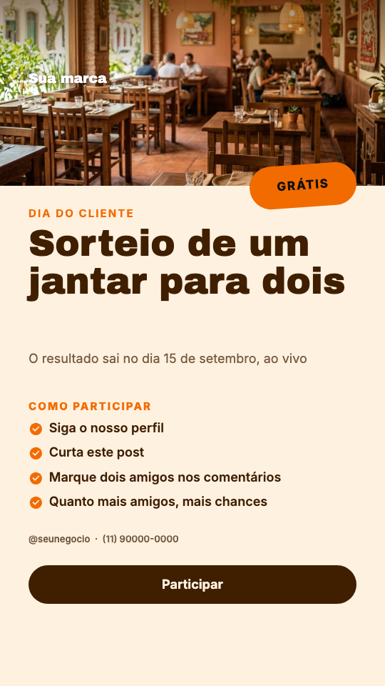 Modelo Sorteio do Dia do Cliente