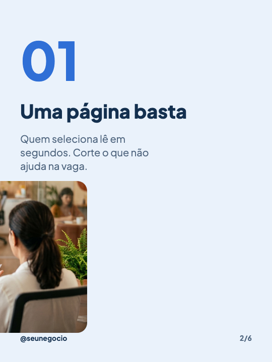 5 dicas para o seu currículo, página 2