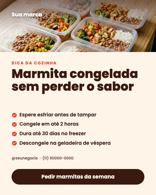 Modelo Como congelar a marmita