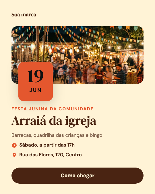 Modelo Arraiá da igreja