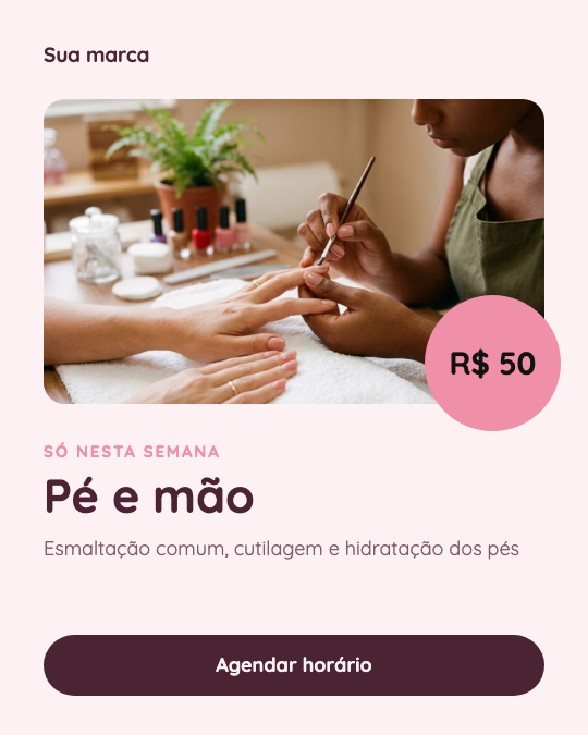 Modelo Pé e mão em promoção