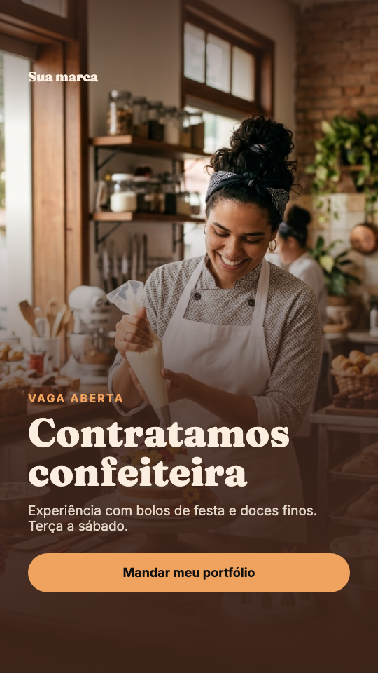 Modelo Contratamos confeiteira