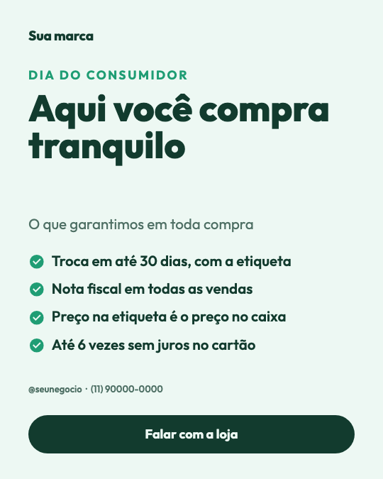 Modelo Compre tranquilo: nossas garantias