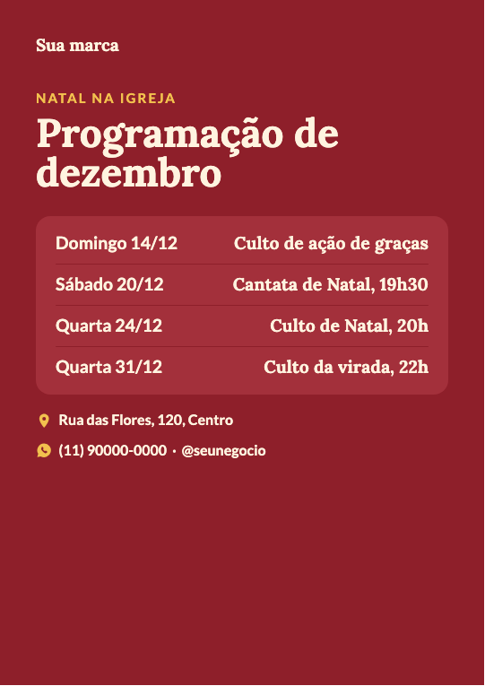 Modelo Programação de Natal