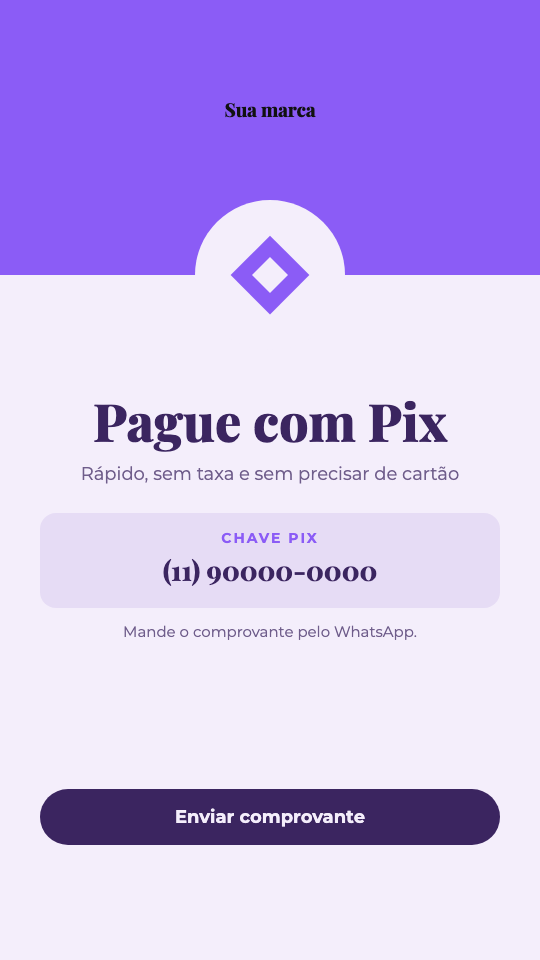 Modelo Pix aceito no salão
