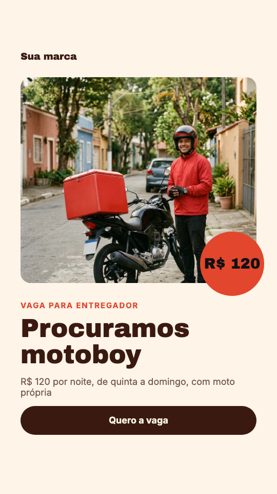 Modelo Vaga de motoboy