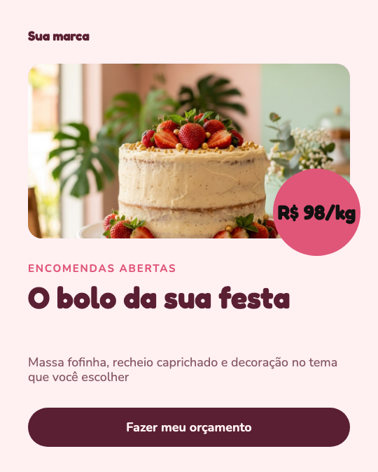 Modelo Bolo de aniversário por encomenda