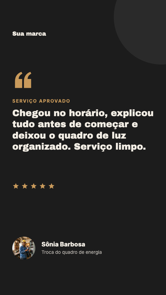 Modelo Avaliação de cliente do eletricista