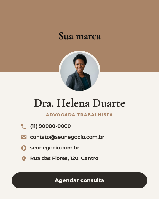 Modelo Cartão digital de advogada