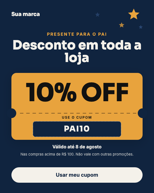 Modelo Cupom de Dia dos Pais
