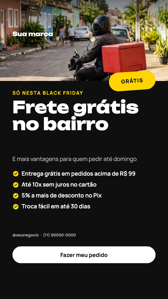 Modelo Frete grátis na Black Friday