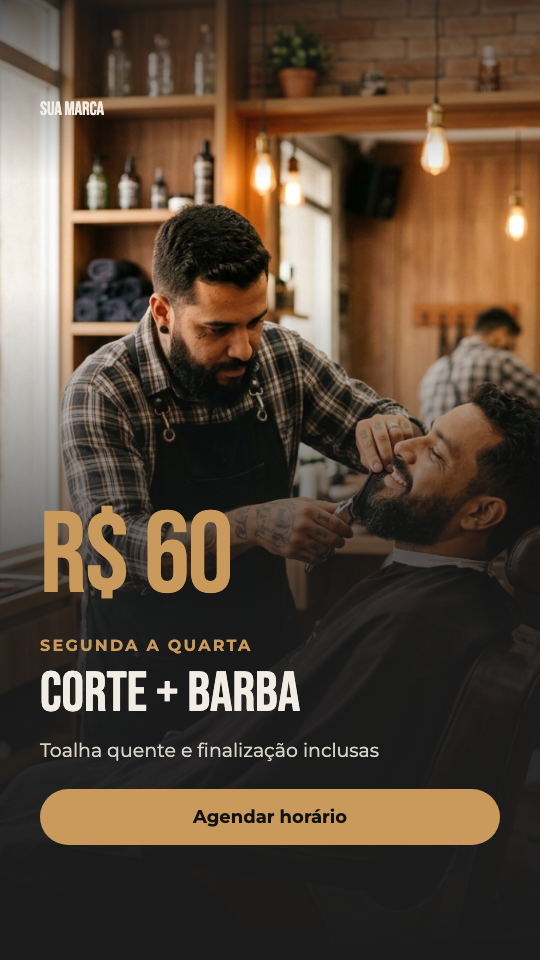 Modelo Corte e barba com desconto