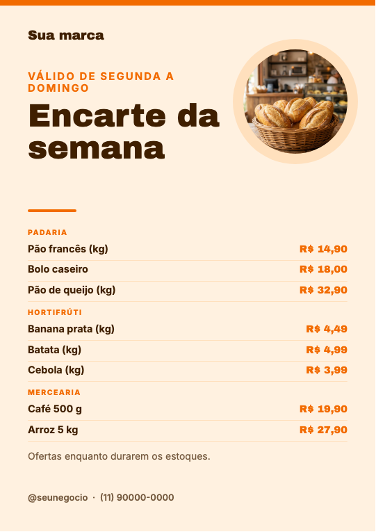 Modelo Encarte da semana