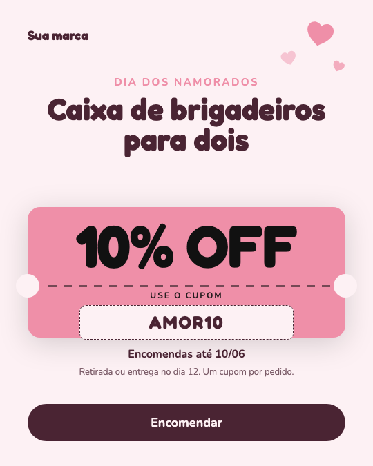Modelo Cupom de doces para o casal