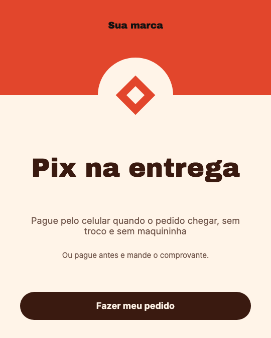 Modelo Pix na entrega