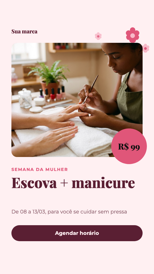 Modelo Dia da Mulher no salão