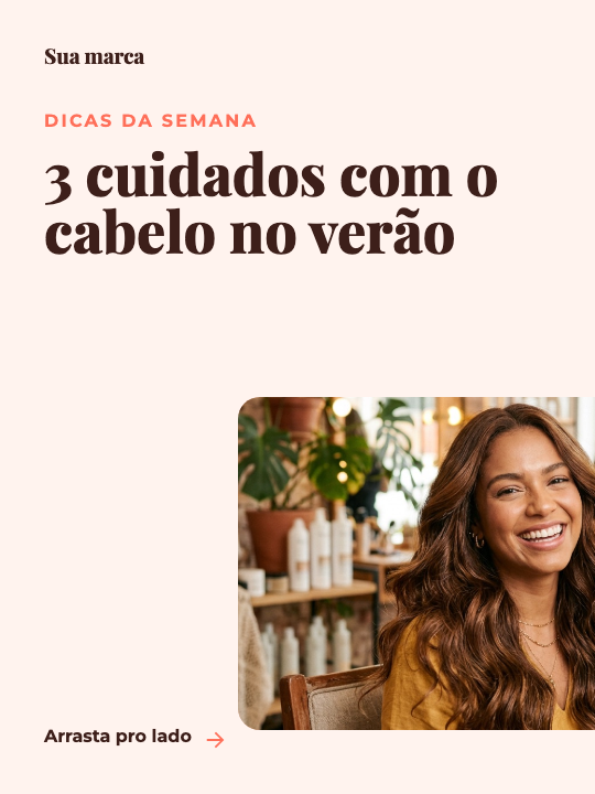Modelo Cuidados com o cabelo no verão