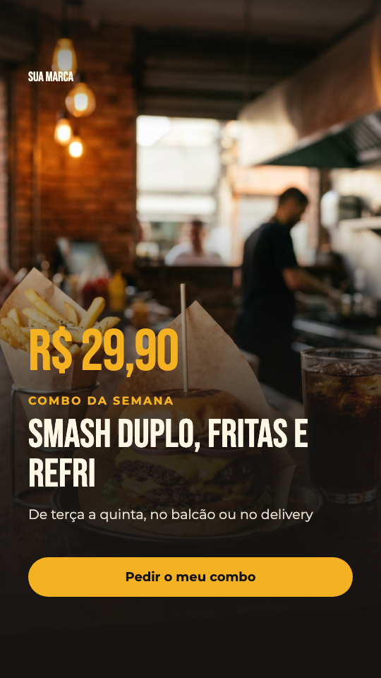 Modelo Combo burger com fritas