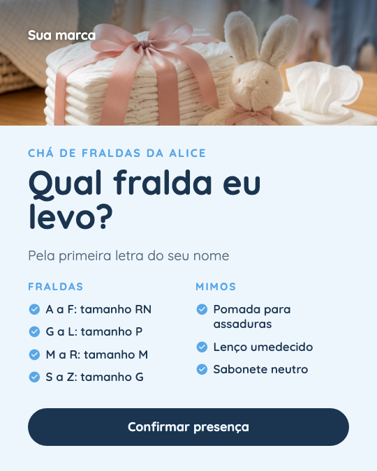 Modelo Lista do chá de fraldas